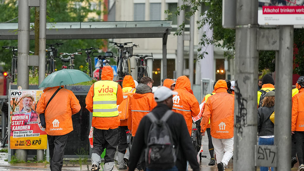 Fahrradkuriere streiken in Salzburg