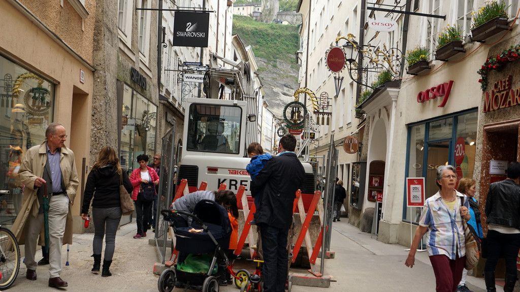 Bauarbeiten in der Getreidegasse