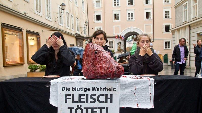 PETA-Aktion in Salzburg