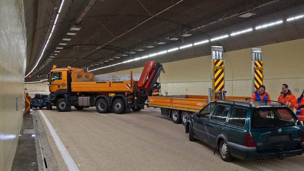 Feuertaufe: Großübung im Lieferinger Tunnel