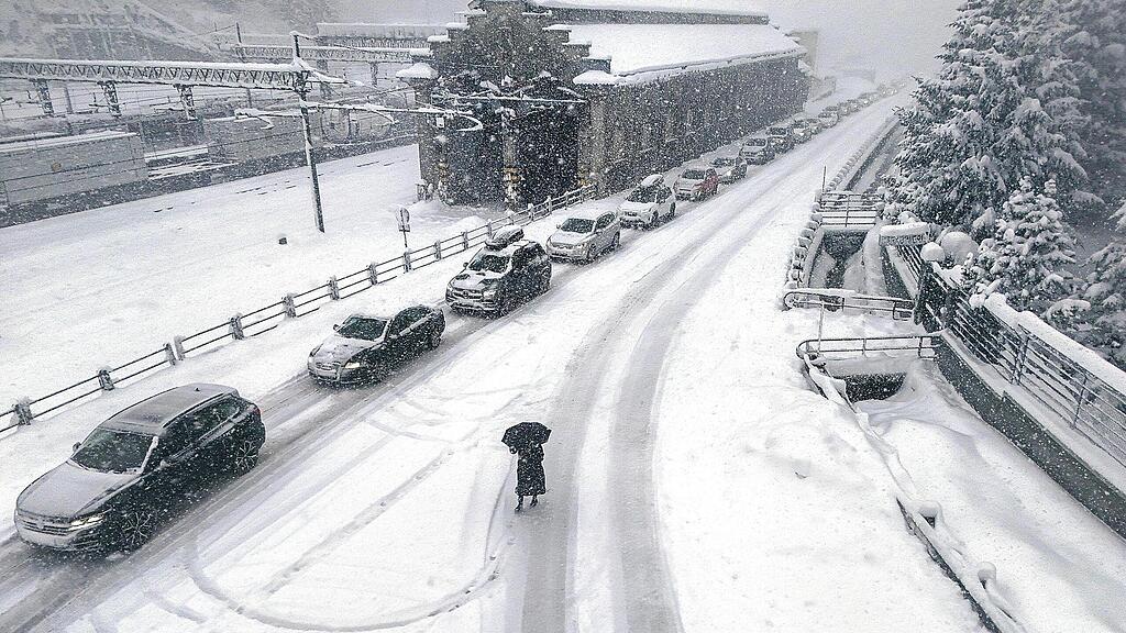 Schnee-Chaos auf Brennerautobahn