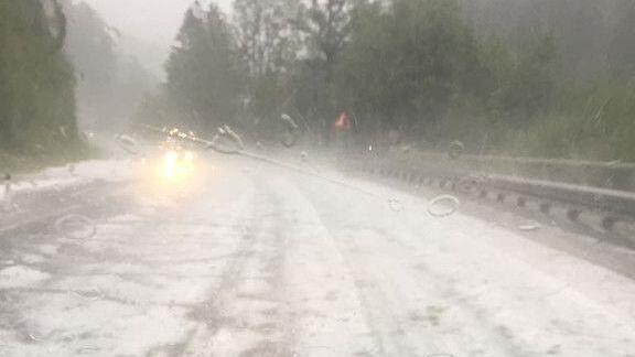 Hagel auf der B311