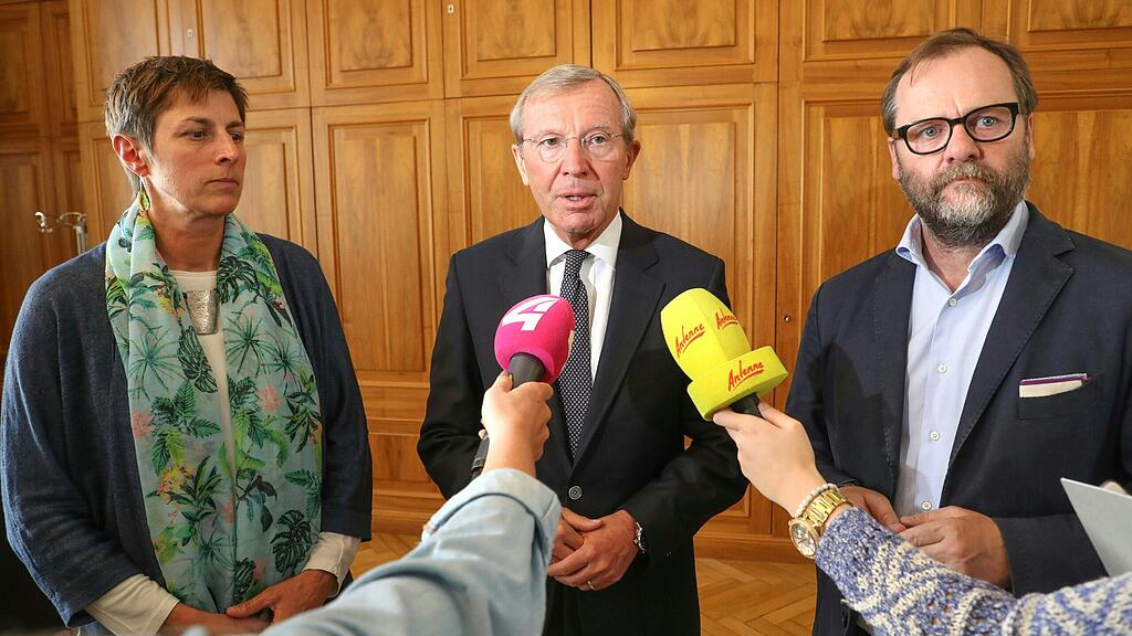 Es verhandeln unter anderem: Rössler, Haslauer und Schellhorn.