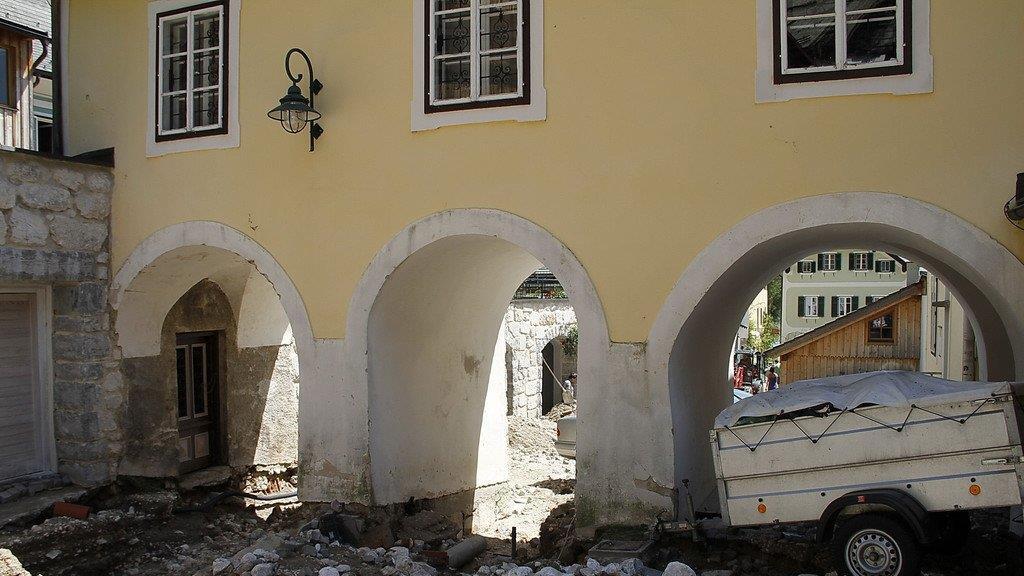 Aufräumarbeiten in Hallstatt