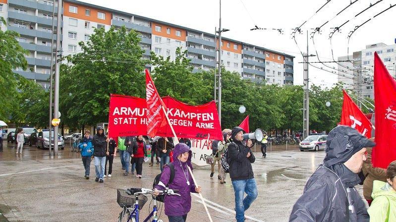 Bettler-Protestmarsch in Salzburg