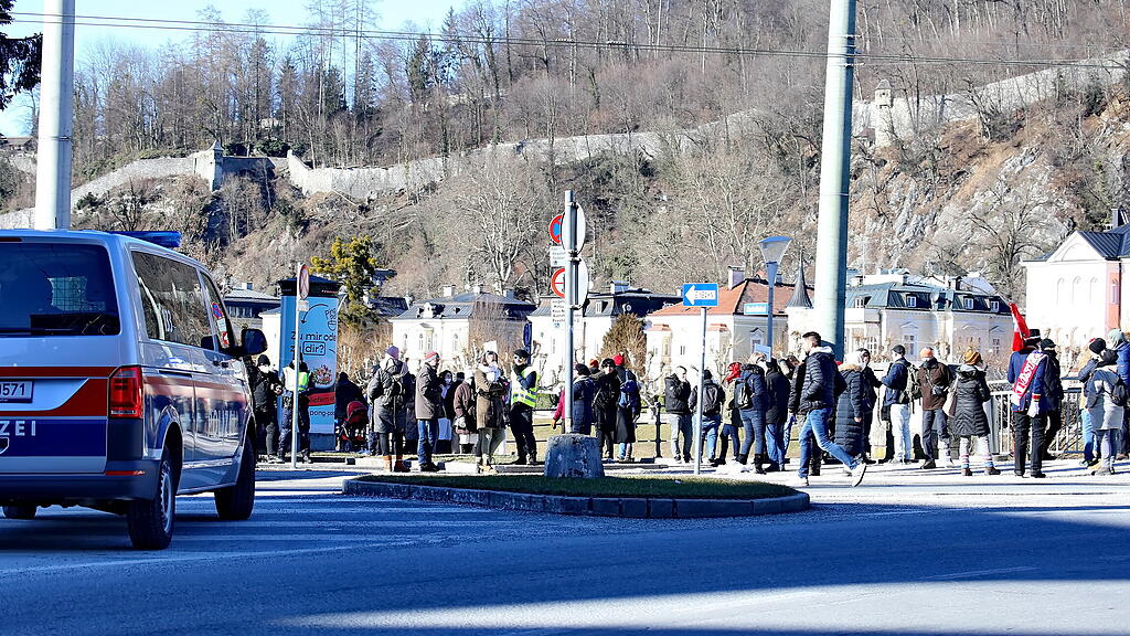 Corona-Demonstration in der Stadt Salzburg