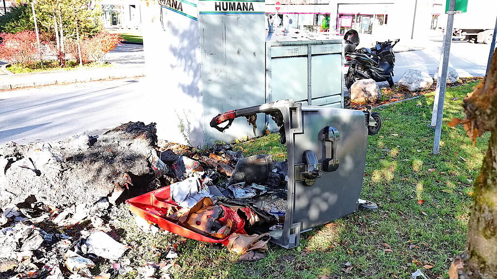 Brennende Müllcontainer Stadt Salzburg