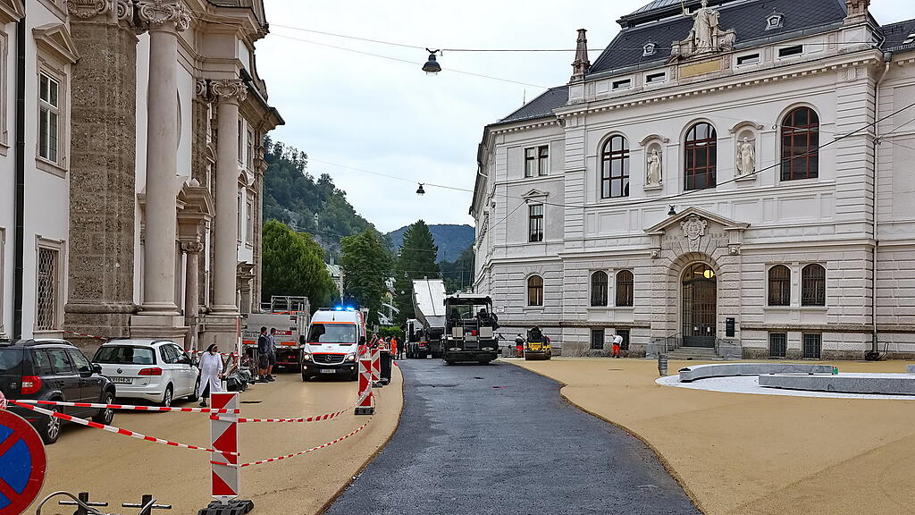Kajetanerplatz Asphaltierungsarbeiten Endspurt