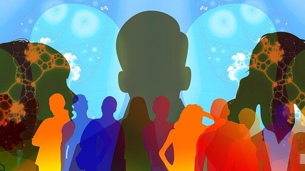 Bevölkerung, silhouetten
