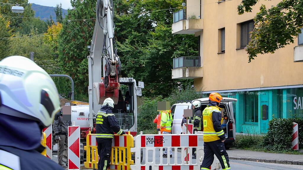 Gasleitung in Salzburg-Lehen beschädigt