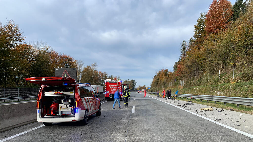 Unfall A1 zwischen Thalgau und Mondsee