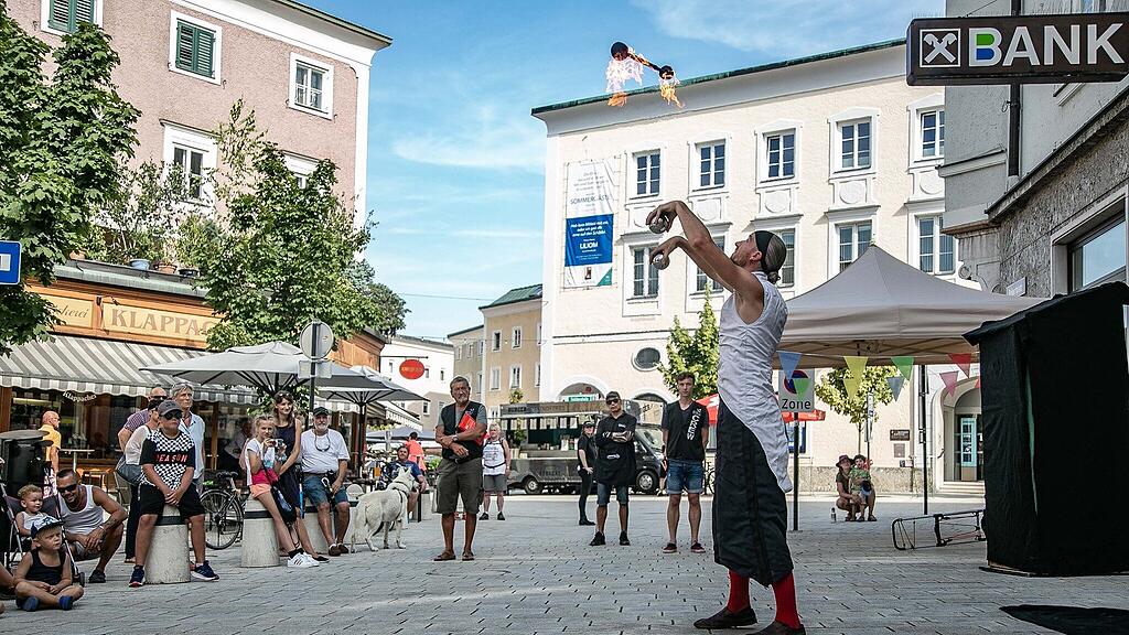 Straßenkünstler in Hallein