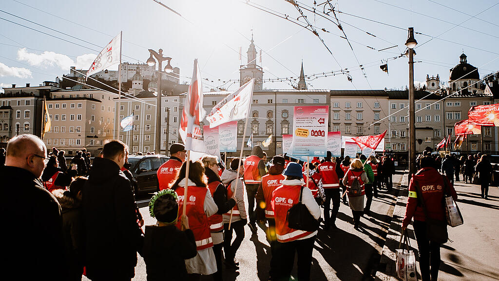 Protestkundgebung GPA-djp Salzburg