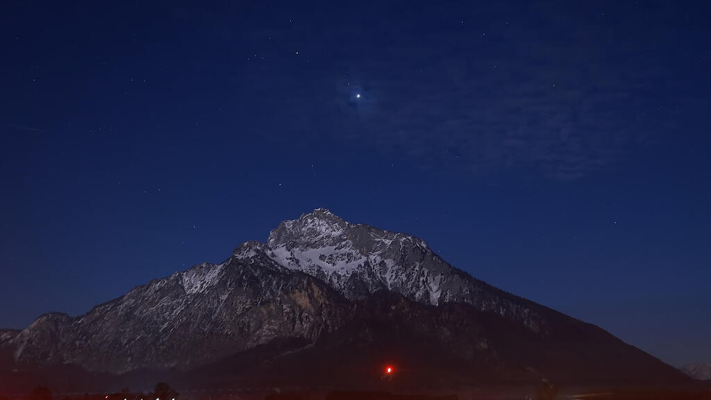 Venus und Saturn über Untersberg