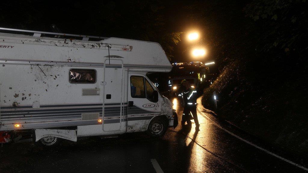 Wohnmobil umgestürzt