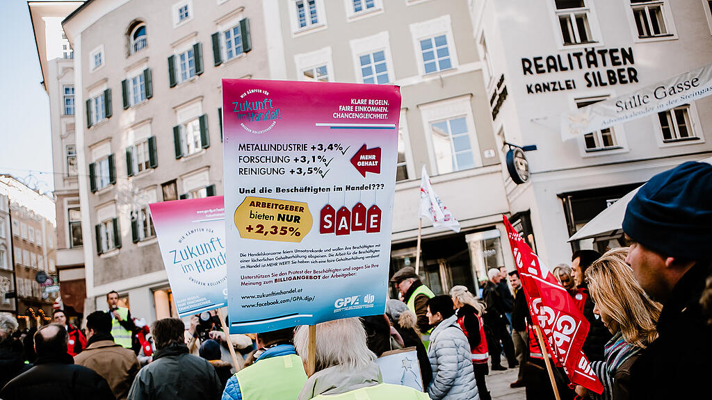 Protestkundgebung GPA-djp Salzburg
