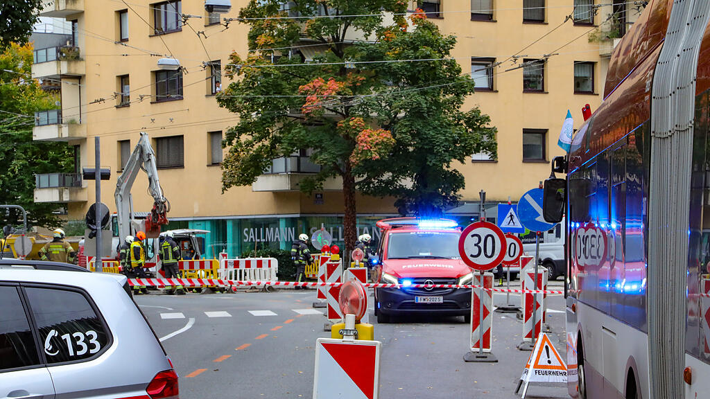 Gasleitung in Salzburg-Lehen beschädigt