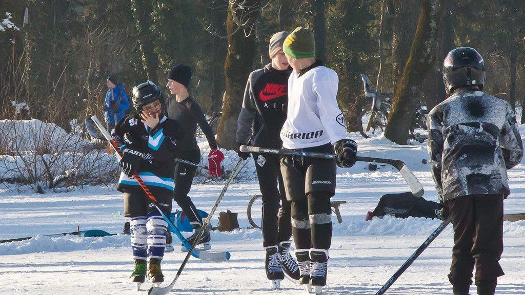 Eislaufen am Lepi-Weiher