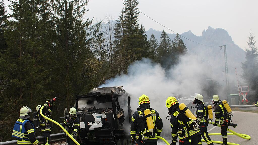 Brand Militärfahrzeug Bischofswiesen