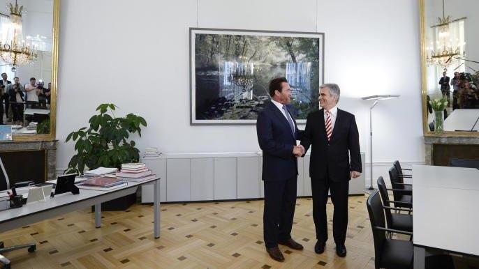 Faymann empfing Arnold Schwarzenegger im Kanzleramt