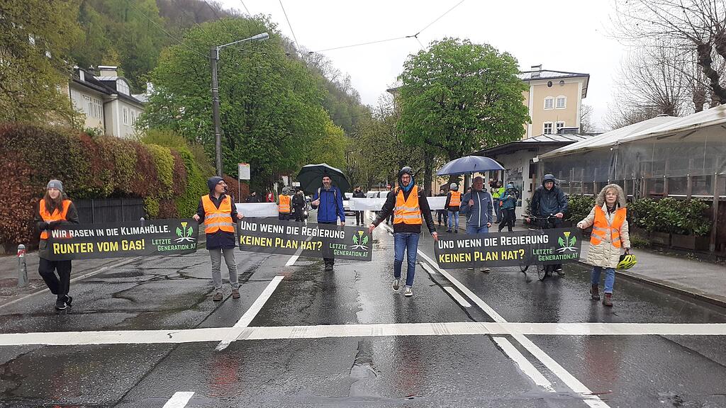 Letzte Generation Protest Imbergstraße