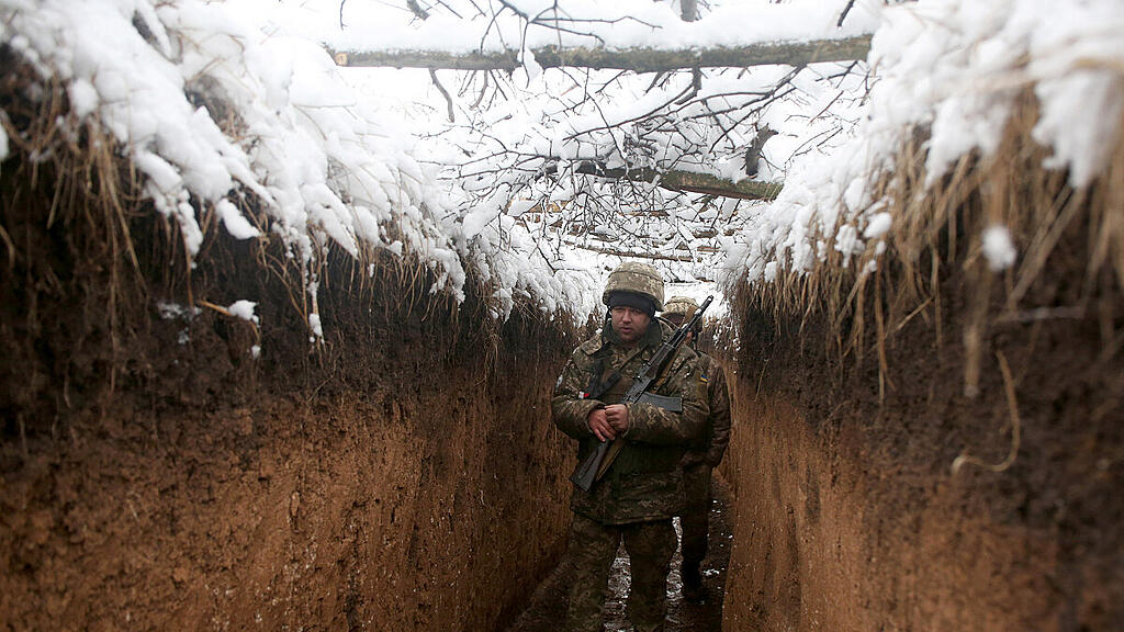 Ukrainischer Schützengraben in der Region Donezk