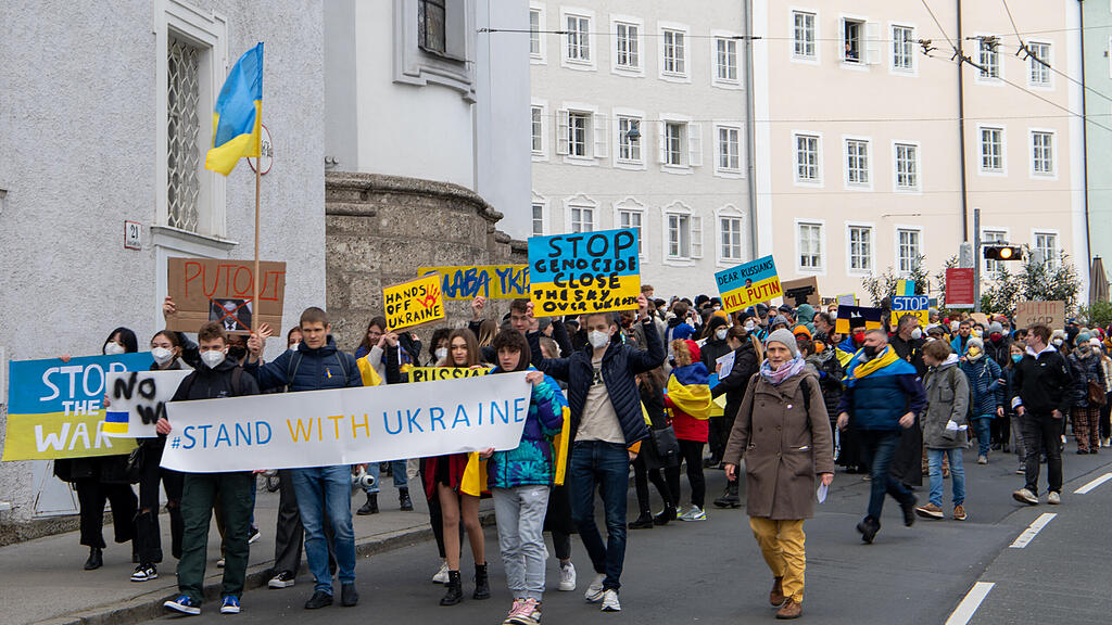 Demo für Ukraine in Salzburg