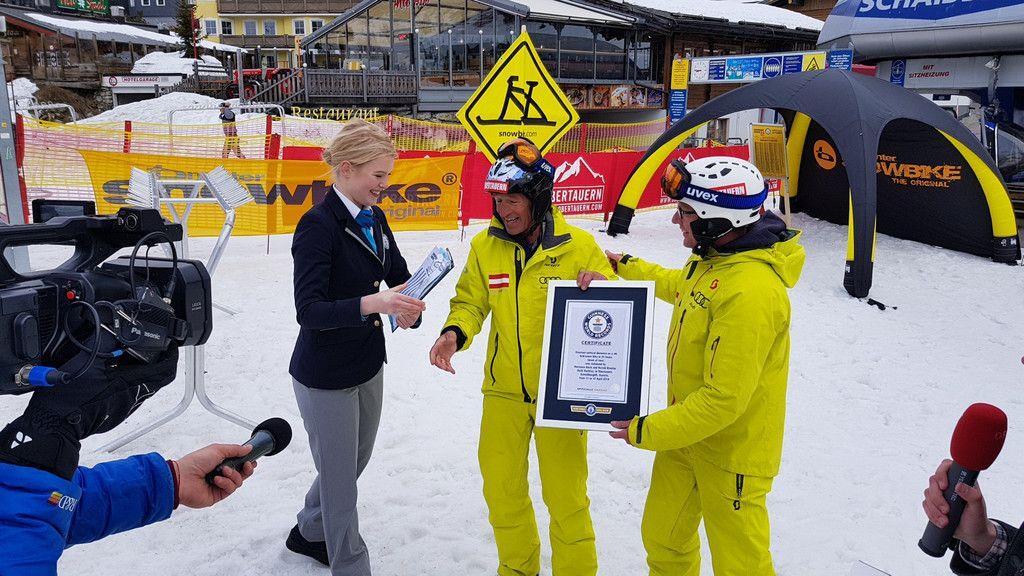 Snowbike-Weltrekord in Obertauern geglückt