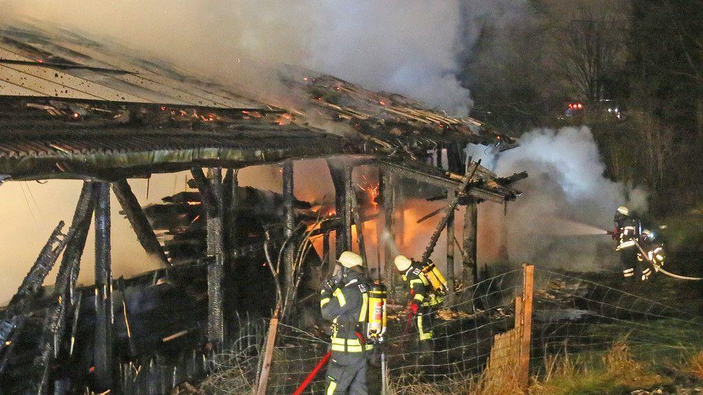 Brand in Bauhof in Piding