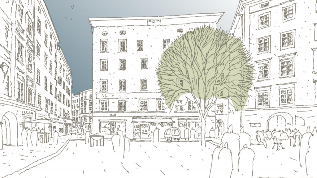 Ursprüngliche Pläne Umgestaltung Mozart- und Waagplatz