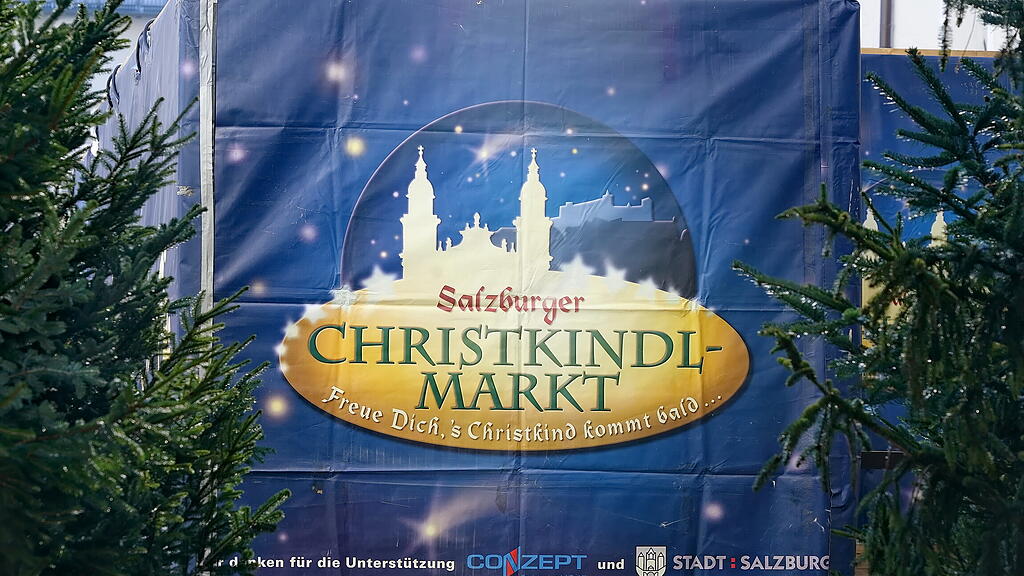 Salzburger Christkindlmarkt Aufbau