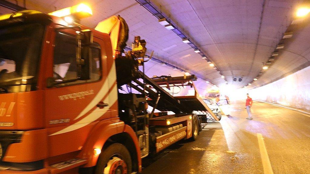Crash im Lieferinger Tunnel