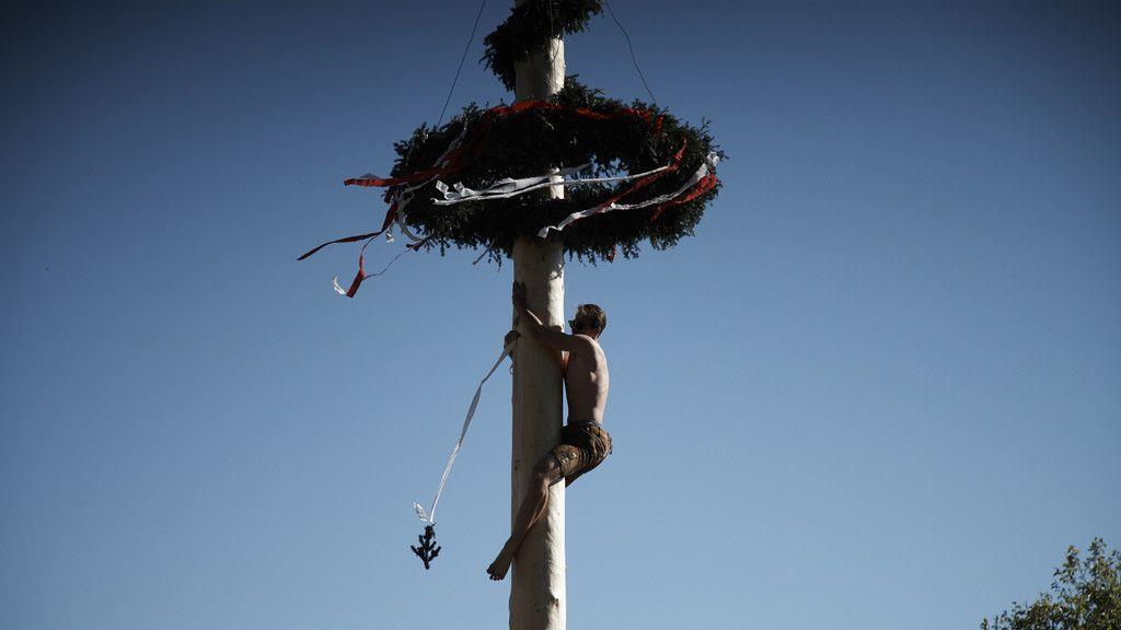 Maibaumaufstellen in Aigen
