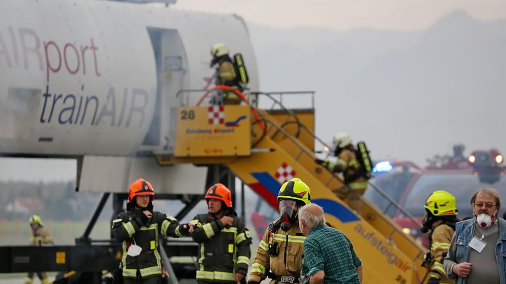 Große Übung am Salzburger Flughafen
