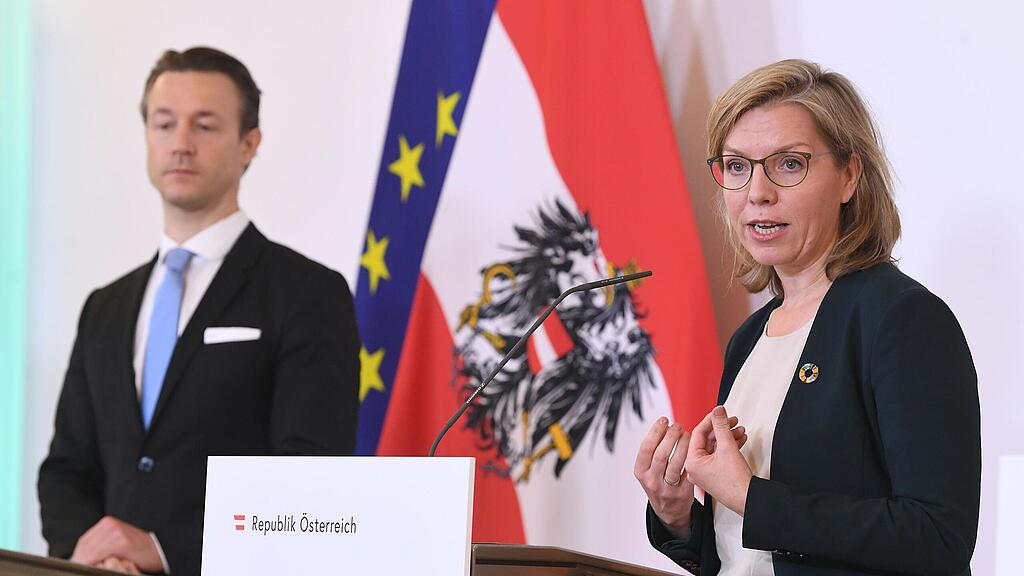 SB: Pressekonferenz, PK, Regierungsklausur, Blümel, Schramböck, Gewessler, Aschbacher,