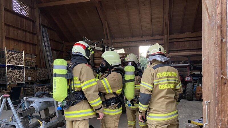 Strohlager in Oberndorf brennt