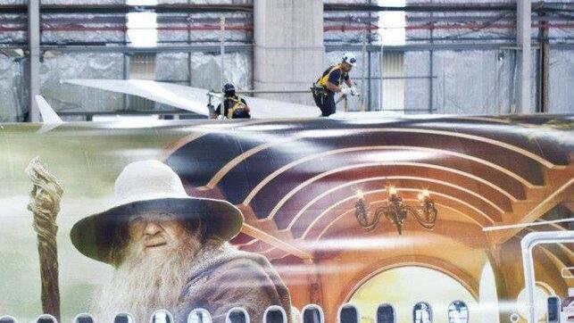 Das Flugzeug zum Hobbit-Film