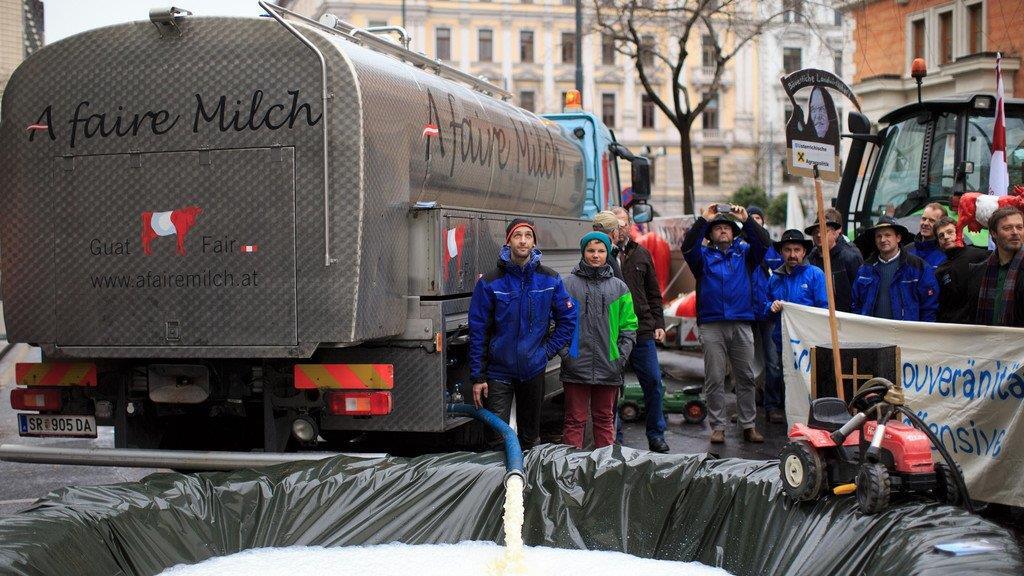 Ende der Milchquote: Aktionstag in Wien