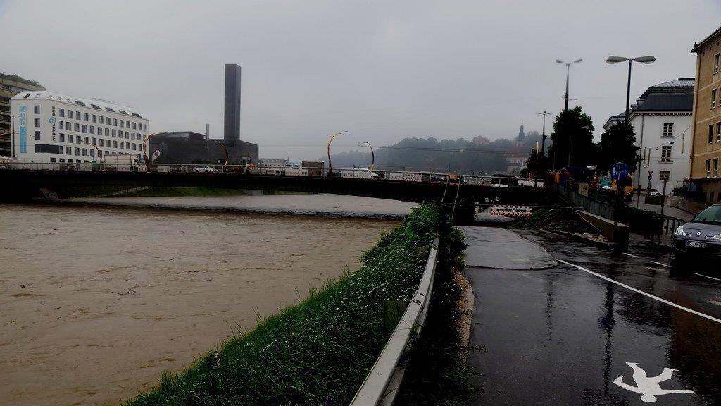 Hochwasser in der Stadt Salzburg