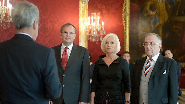Die drei neuen Volksanwärter bei Präsident Fischer