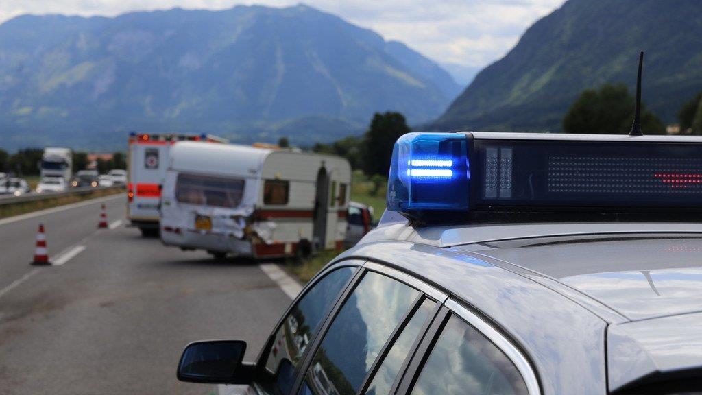 Wohnwagencrash auf A8