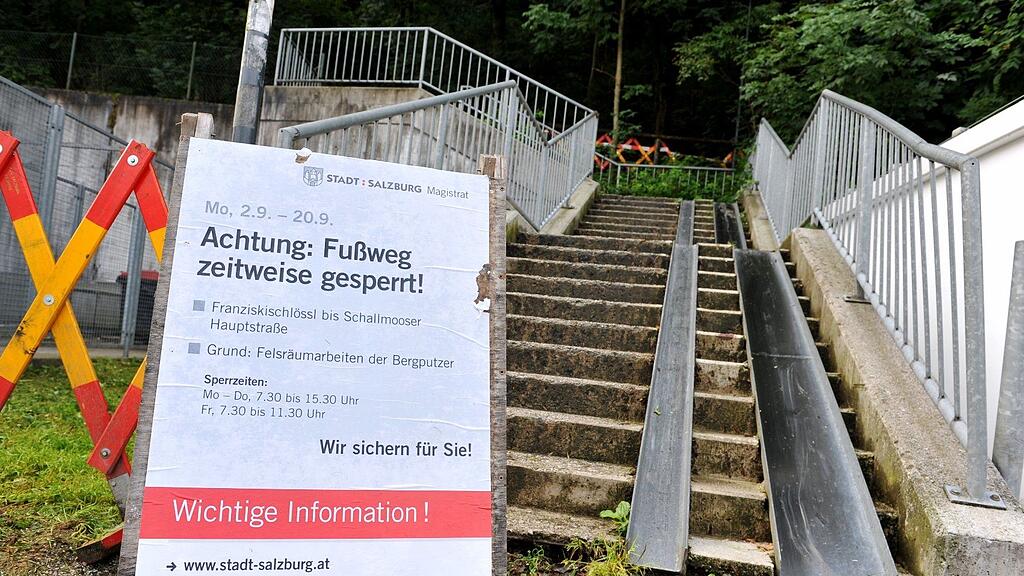 Fußweg auf Kapuzinerberg von Schallmoos aus.