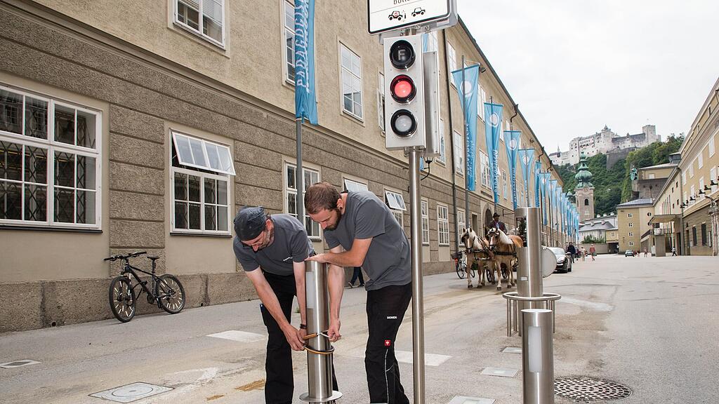 Die Poller wurden erst am Montag montiert (Archivbild).