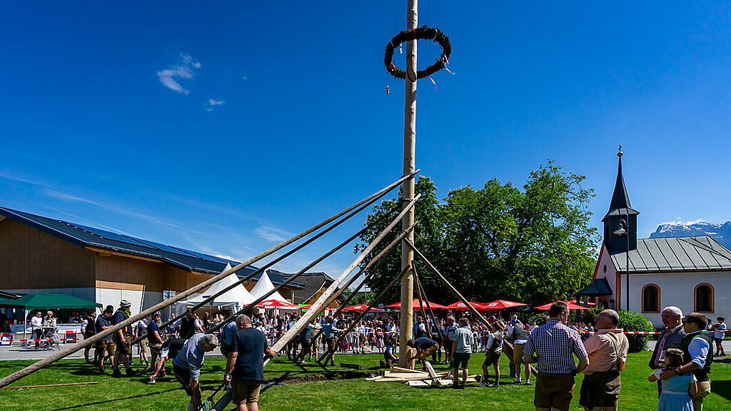 Maibaumaufstellen in Viehhausen