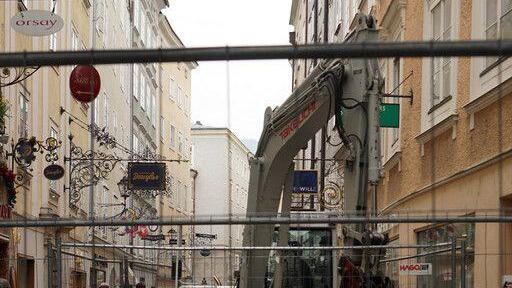 Bauarbeiten in der Getreidegasse