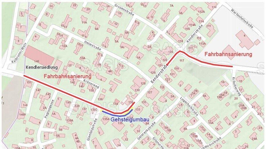 Bauarbeiten in Salzburger Kendlerstraße