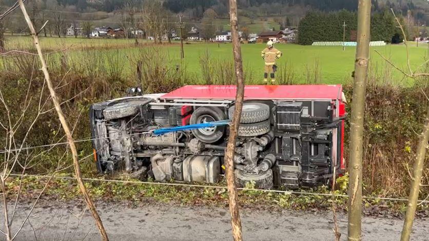Spreng-lkw unfall saalfelden