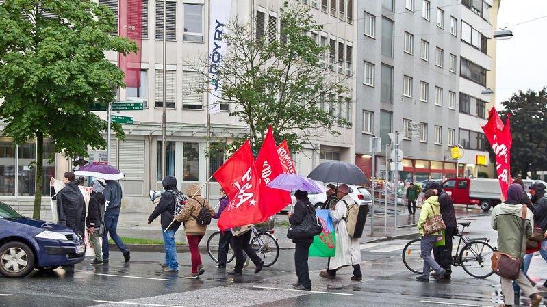 Bettler-Protestmarsch in Salzburg