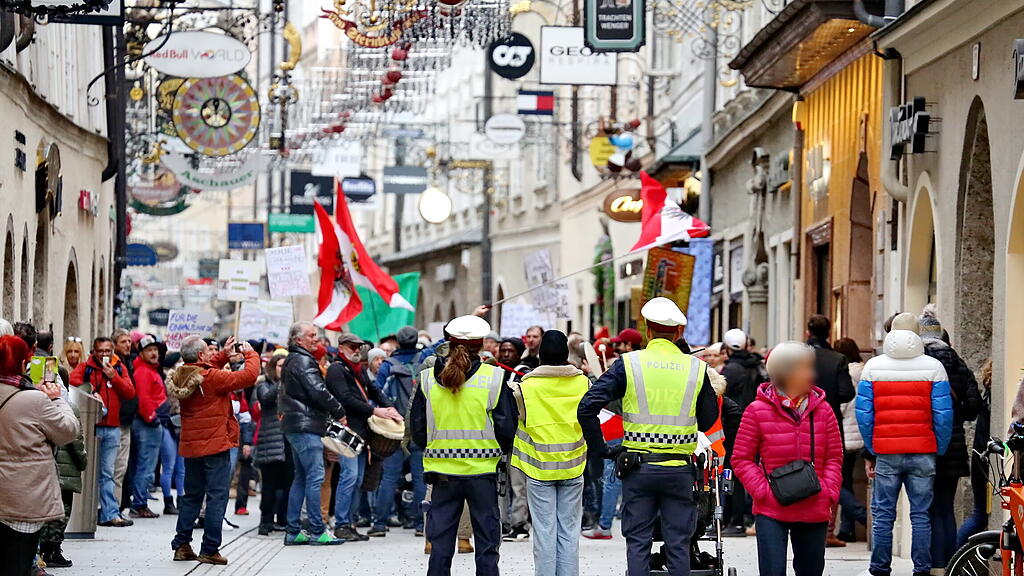 Corona-Demo in Salzburg am Sonntag