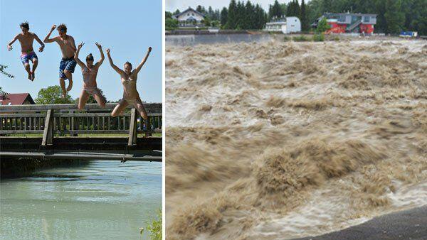 Hitzewelle und Hochwasser prägten das Wetter 2013 in Österreich.